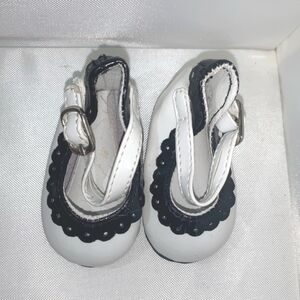 American Girl Doll White Mary Janes, Black Details